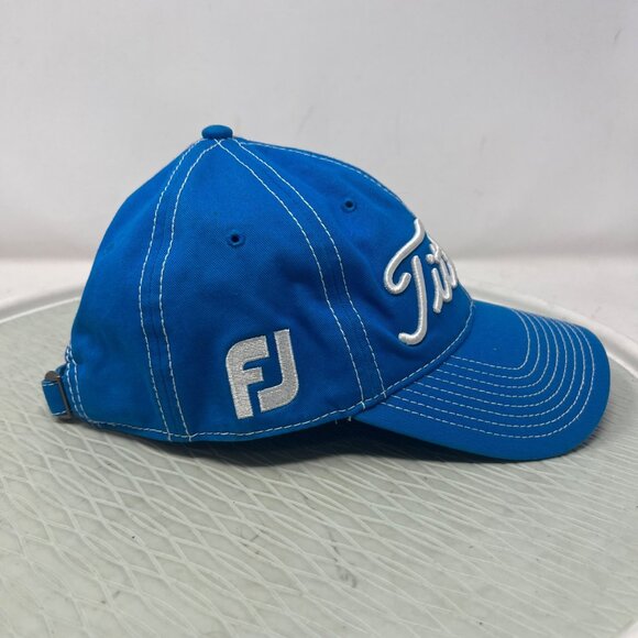 Titleist FootJoy Hat One Size Pro V1 Golf Cap Blue Adjustable Strap 100% Cotton - Picture 3 of 11